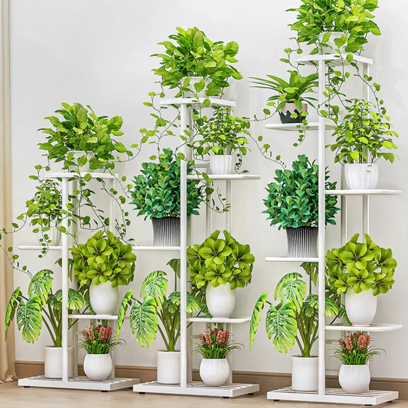 Soporte brillante Cordlal para flores de hierro de 6/7/8 capas, soporte para plantas, estante de almacenamiento, organizador para macetas, decoración para el hogar y el jardín. 