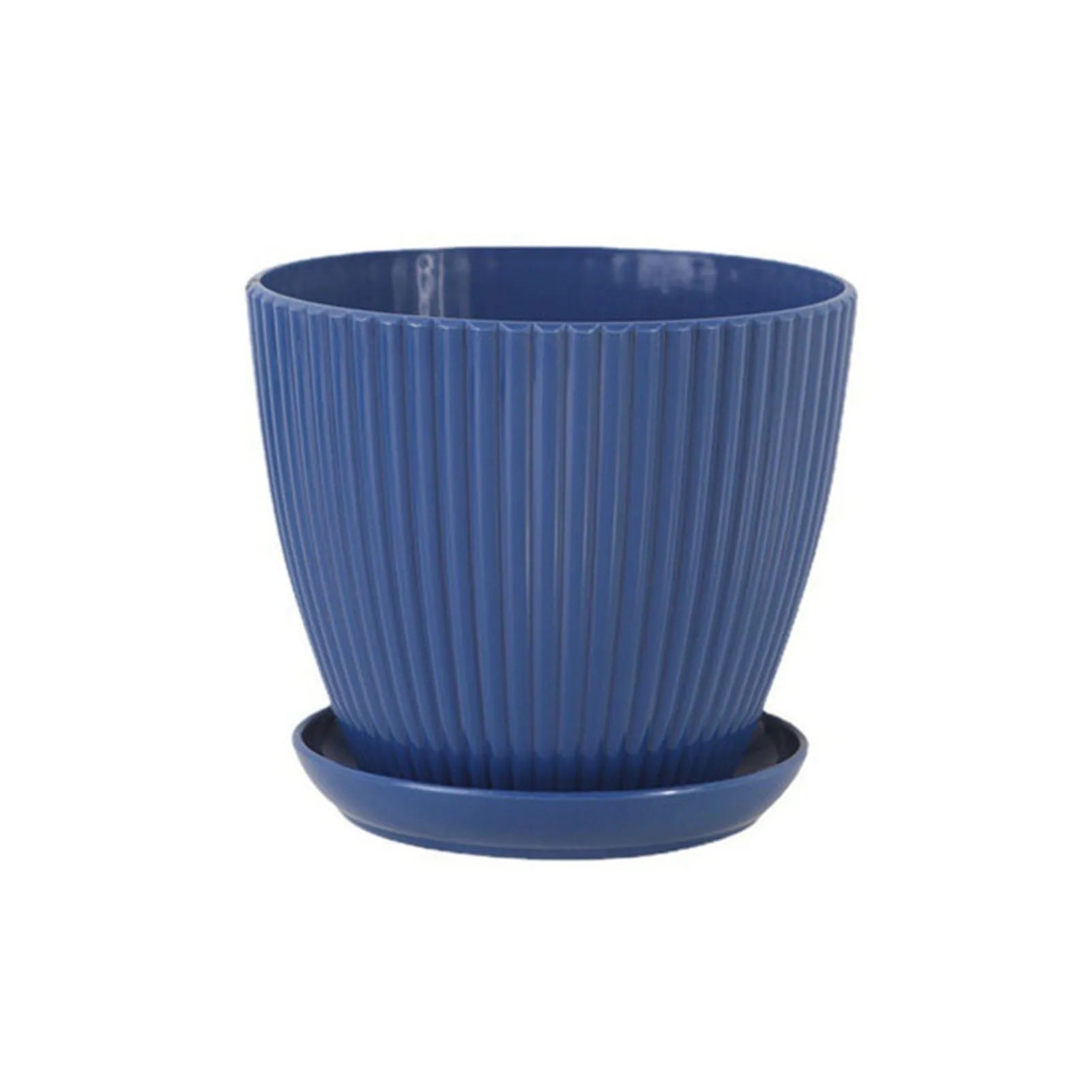 Maceta redonda para suculentas con bandeja, ideal para oficina, escritorio, balcón, hogar, jardín, decoración de exterior, 5 tamaños