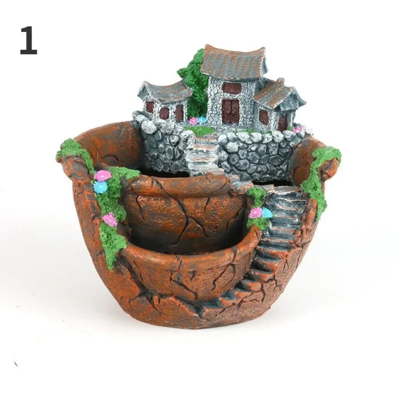 Maceta para plantas suculentas, maceta de resina, maceta de escritorio, soporte para maceta, decoración para el hogar y el jardín.
