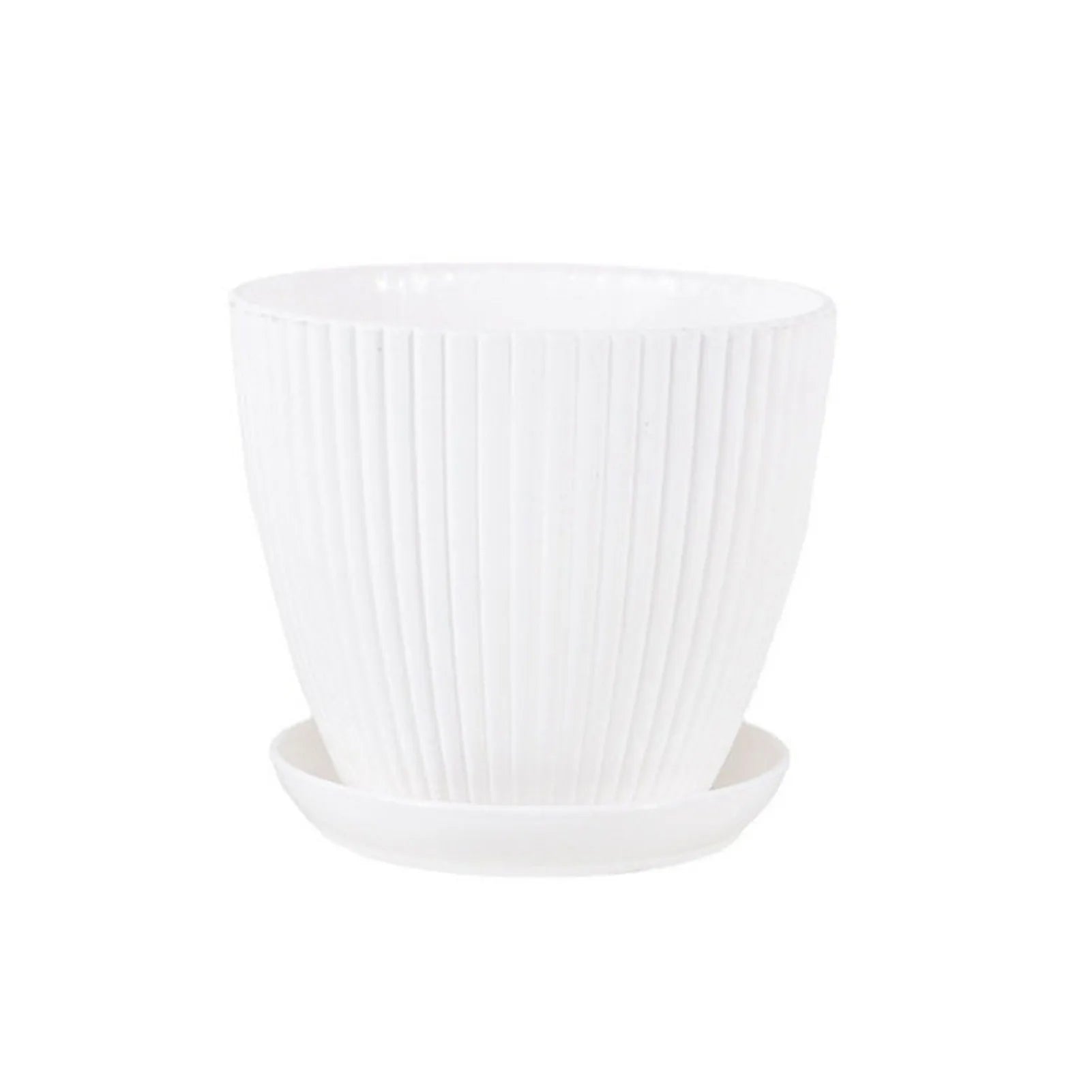 Maceta redonda para suculentas con bandeja, ideal para oficina, escritorio, balcón, hogar, jardín, decoración de exterior, 5 tamaños