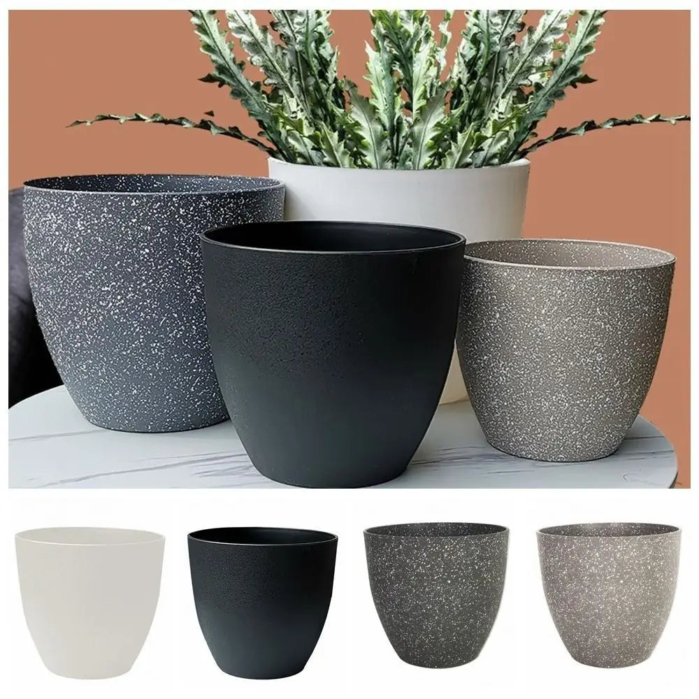 Macetas de imitación de piedra esmerilada para jardinería, flores, plantas verdes, estilo europeo, de plástico grueso y duradero.