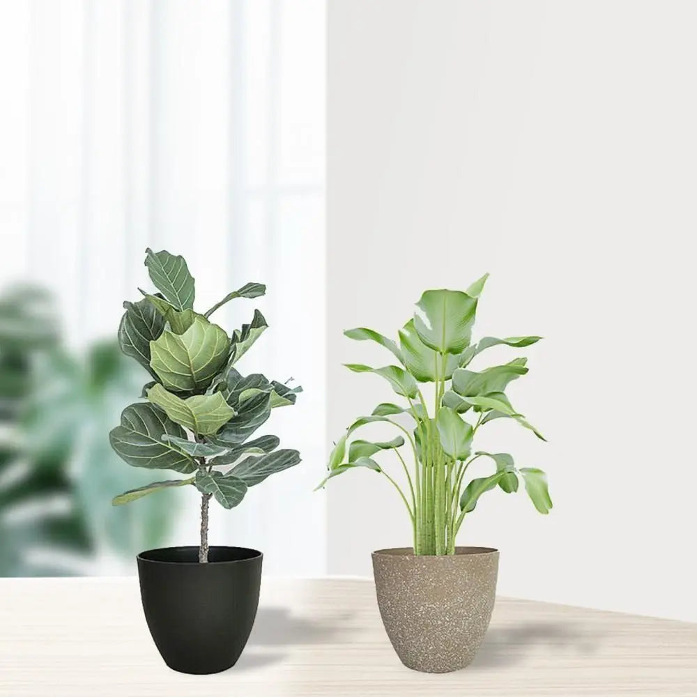 Macetas de imitación de piedra esmerilada para jardinería, flores, plantas verdes, estilo europeo, de plástico grueso y duradero.