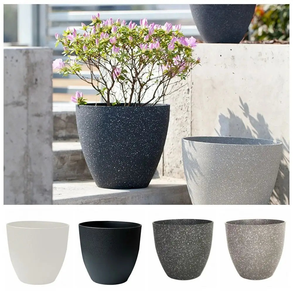 Macetas de imitación de piedra esmerilada para jardinería, flores, plantas verdes, estilo europeo, de plástico grueso y duradero.