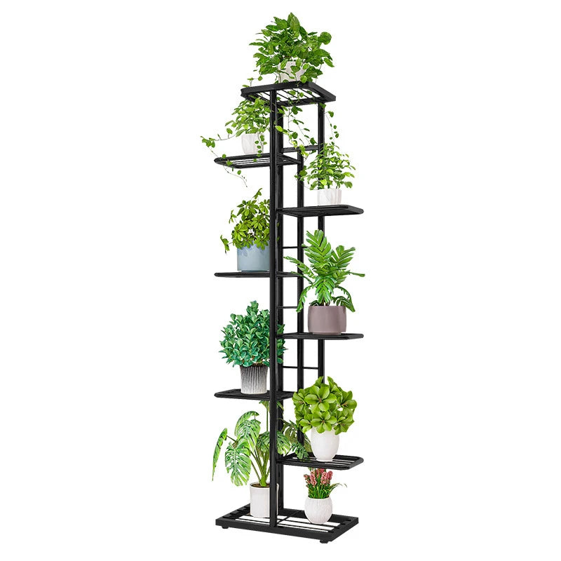 Soporte brillante Cordlal para flores de hierro de 6/7/8 capas, soporte para plantas, estante de almacenamiento, organizador para macetas, decoración para el hogar y el jardín. 