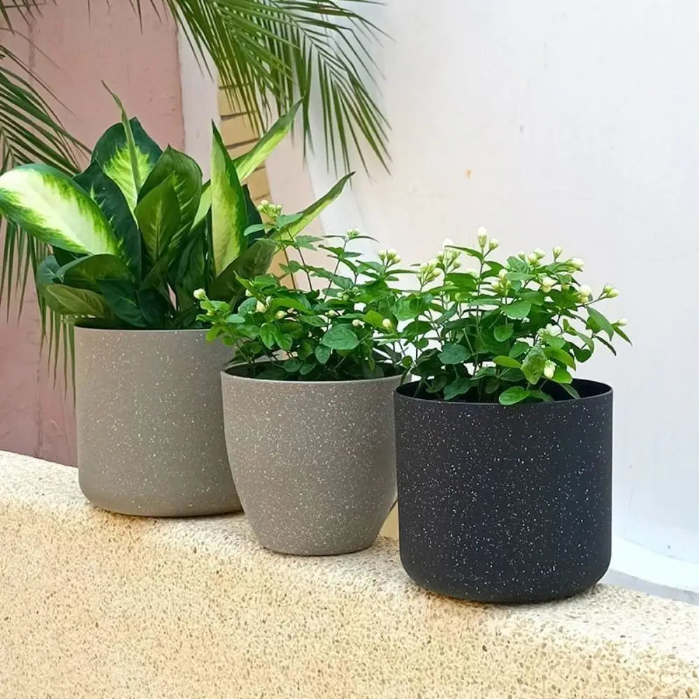 Macetas de imitación de piedra esmerilada para jardinería, flores, plantas verdes, estilo europeo, de plástico grueso y duradero.