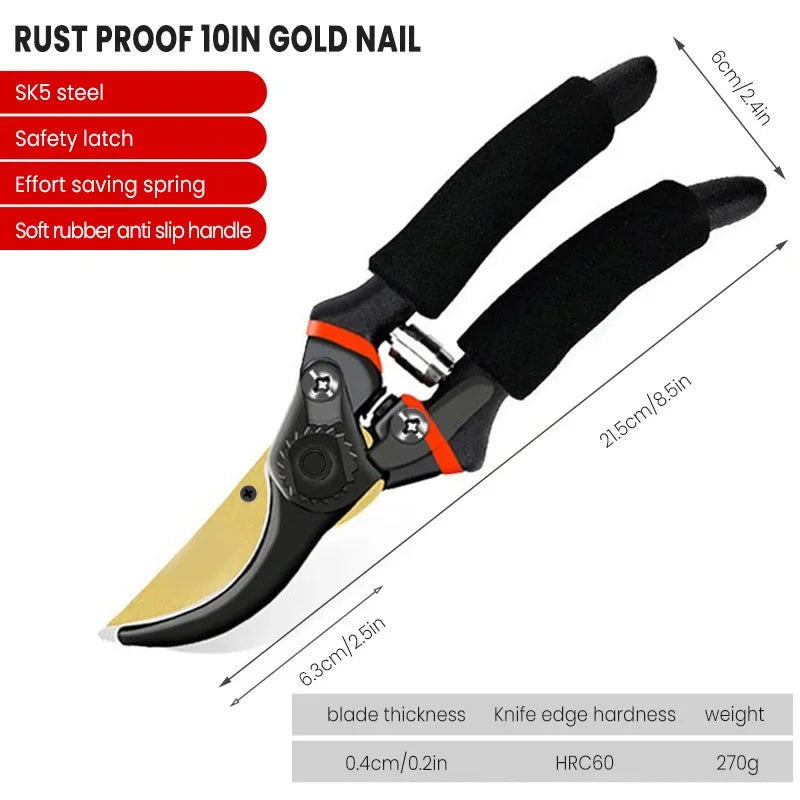 Garden Pruning Shears Plant Trim Horticulture Hand Pruner Shrub Garden Scissor Orchard Branch Shear Professional Pruning Tool