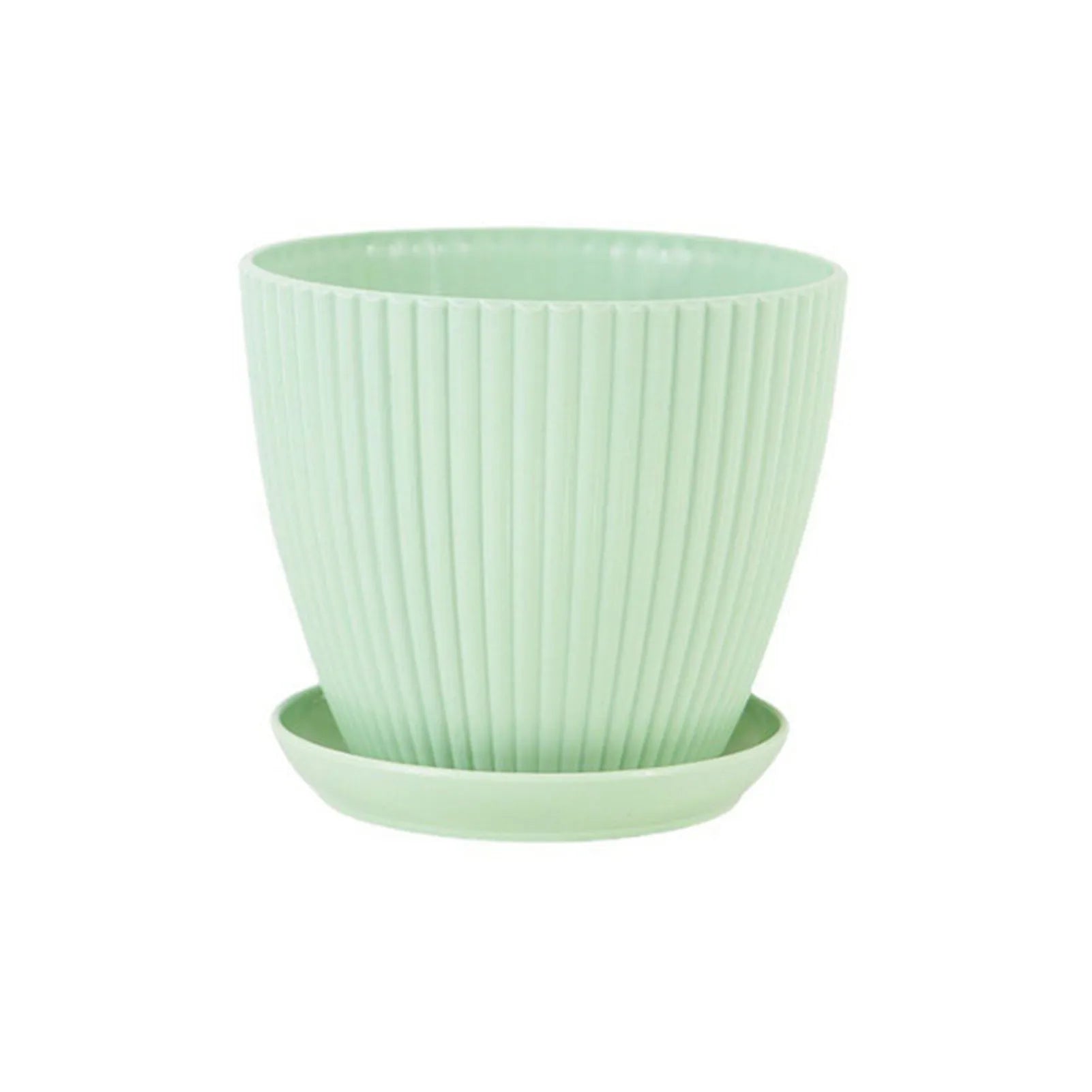 Maceta redonda para suculentas con bandeja, ideal para oficina, escritorio, balcón, hogar, jardín, decoración de exterior, 5 tamaños