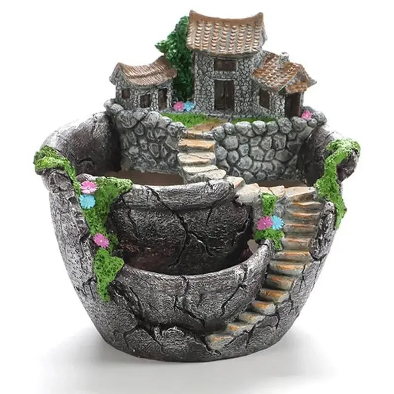 Maceta para plantas suculentas, maceta de resina, maceta de escritorio, soporte para maceta, decoración para el hogar y el jardín.