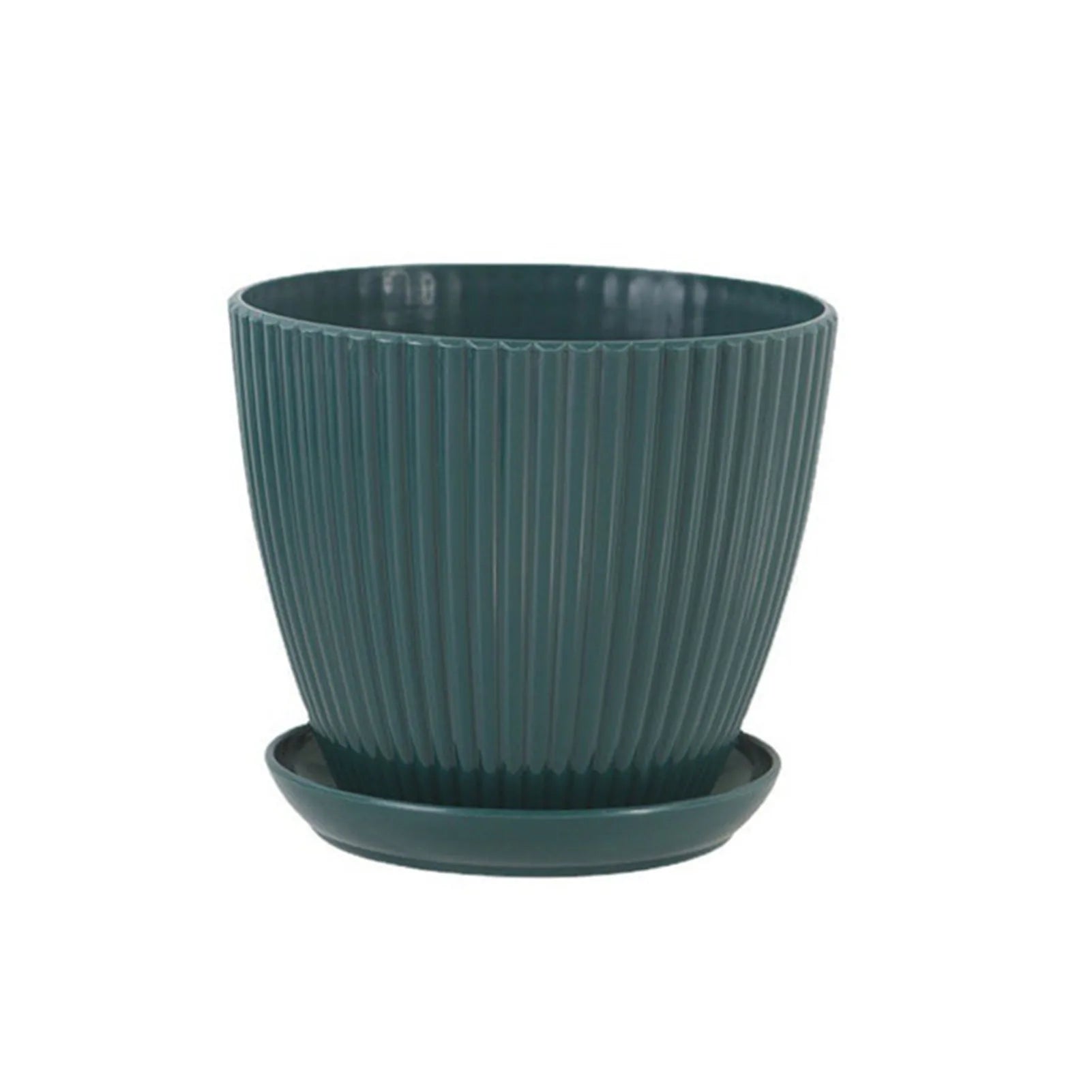 Maceta redonda para suculentas con bandeja, ideal para oficina, escritorio, balcón, hogar, jardín, decoración de exterior, 5 tamaños
