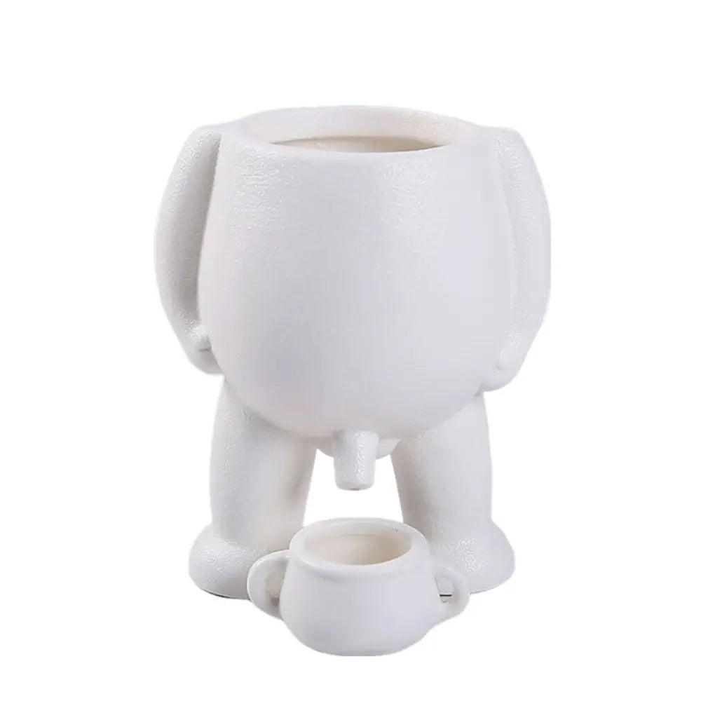 Maceta de resina divertida, creativa, con forma de pis, con agujeros de drenaje, ideal para decoración del hogar y la oficina.